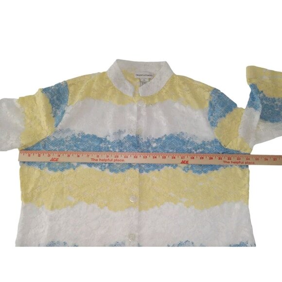 Draper's & Damon's  Women's Multicolor Lace   Button Up  Top size XL - Picture 7 of 12